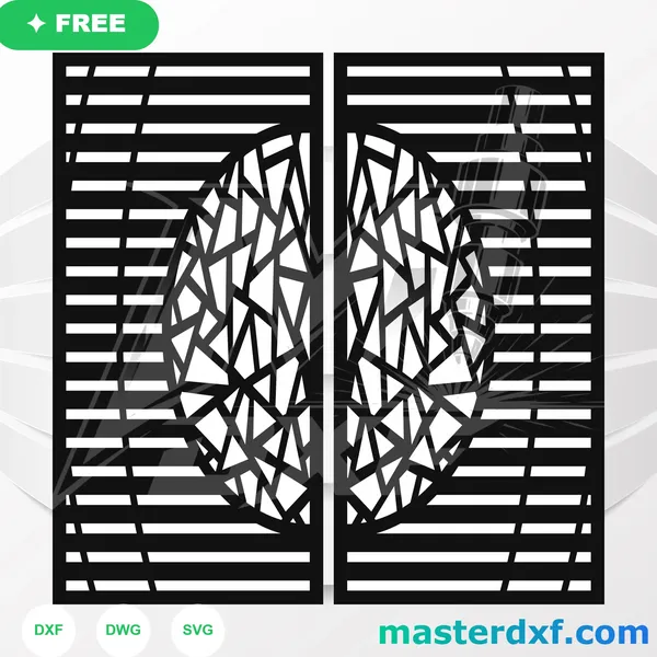Fractured Crystal Circle Slat DXF Panel for Laser-Cut Doors DXF File